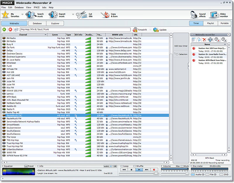 MAGIX Webradio Recorder 2.0 software screenshot