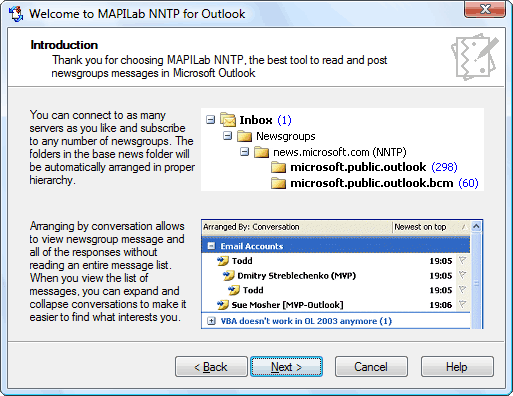 MAPILab NNTP for Outlook 1.50 software screenshot