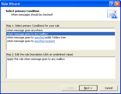 MAPILab Rules for Exchange 2.3 software screenshot