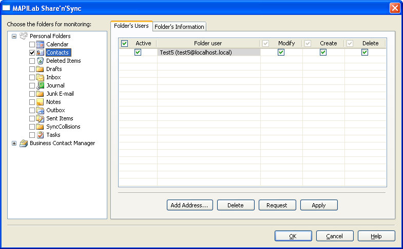 MAPILab Share`n`Sync 1.2.4 software screenshot