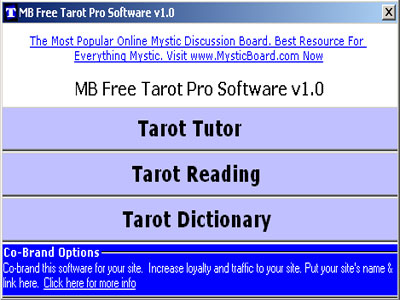 MB Tarot Pro Software 2.00 software screenshot