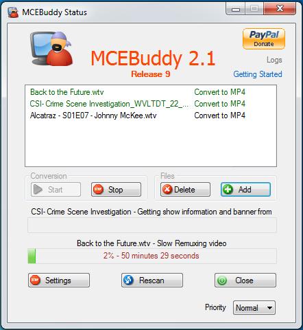 MCEBuddy 2.3.11 software screenshot