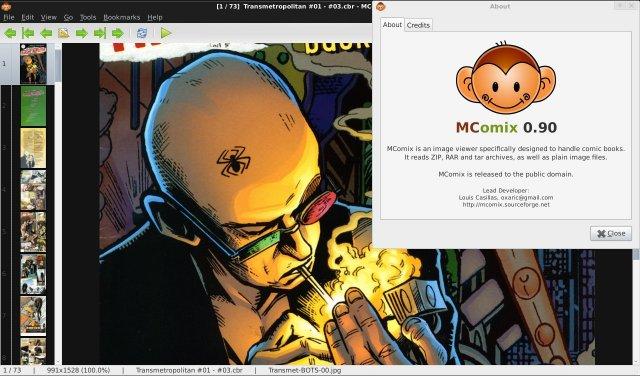 MComix 1.2.1 software screenshot