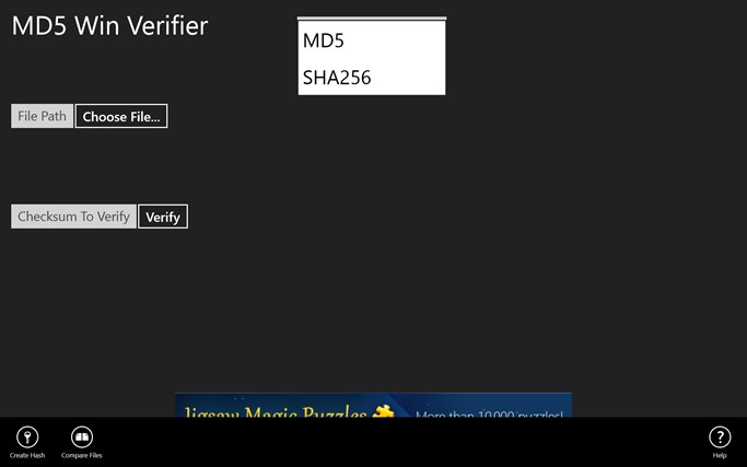 MD5 Win Verifier for Windows 8.1 1.1.0.5 software screenshot
