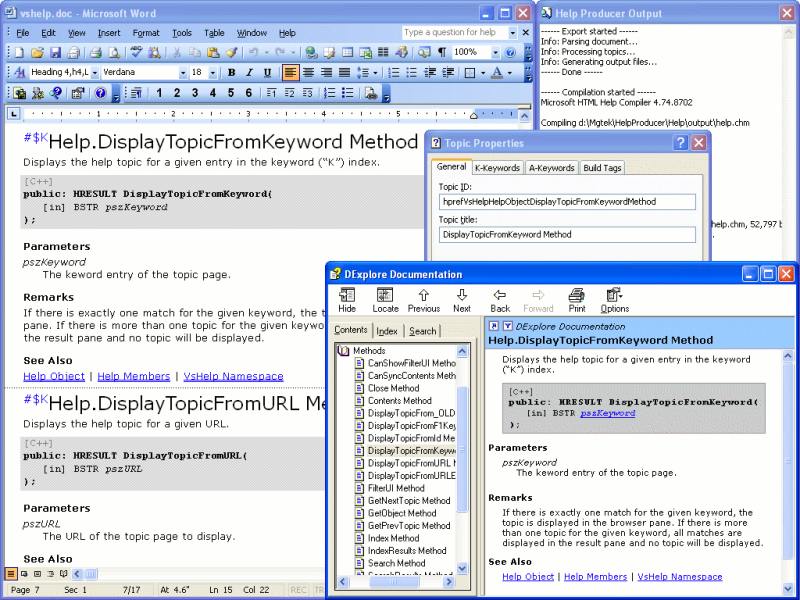 MGTEK Help Producer 2.2 software screenshot