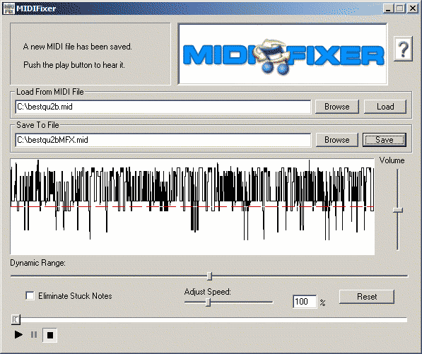MIDIFixer 1.0 software screenshot
