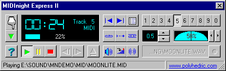MIDInight Express 2.7 software screenshot