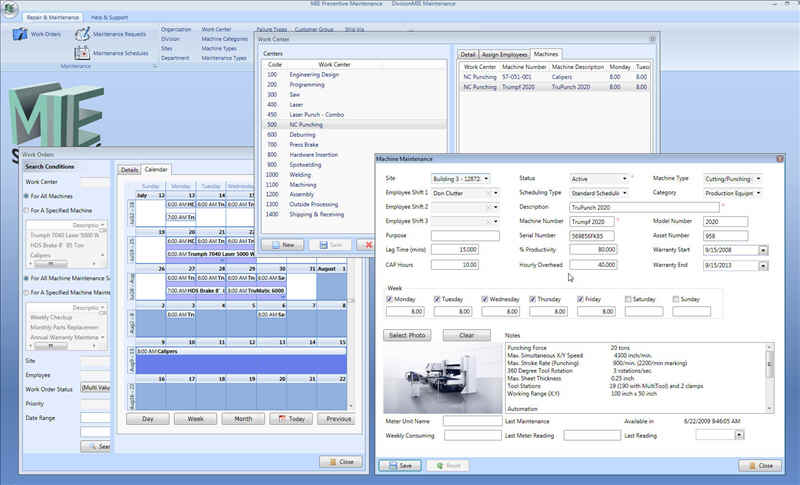 MIE Maintenance 2010-1 software screenshot