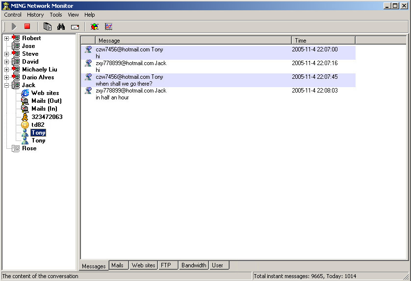 MING Network Spy 4.0 software screenshot