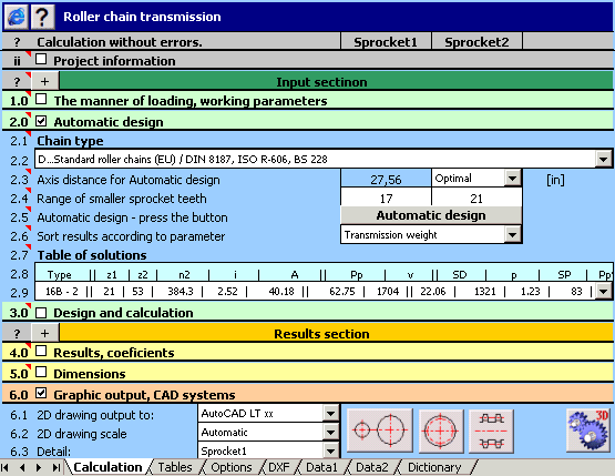 MITCalc - Roller Chains Calculation 1.19 software screenshot