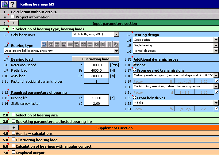 MITCalc - Rolling Bearings Calculation I 1.16 software screenshot