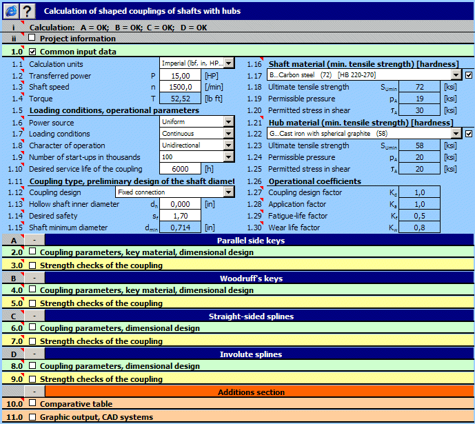MITCalc - Shaft connection 1.18 software screenshot
