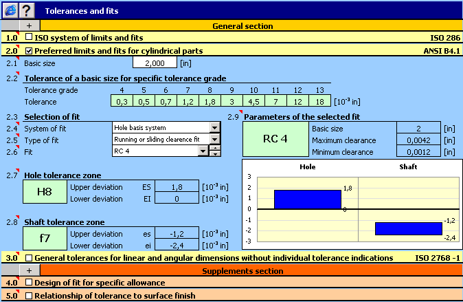 MITCalc - Tolerances 1.17 software screenshot