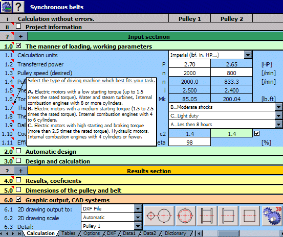 MITCalc 1.61 software screenshot