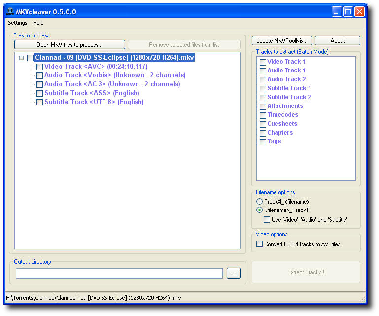 MKVCleaver 0.7.0.2 software screenshot