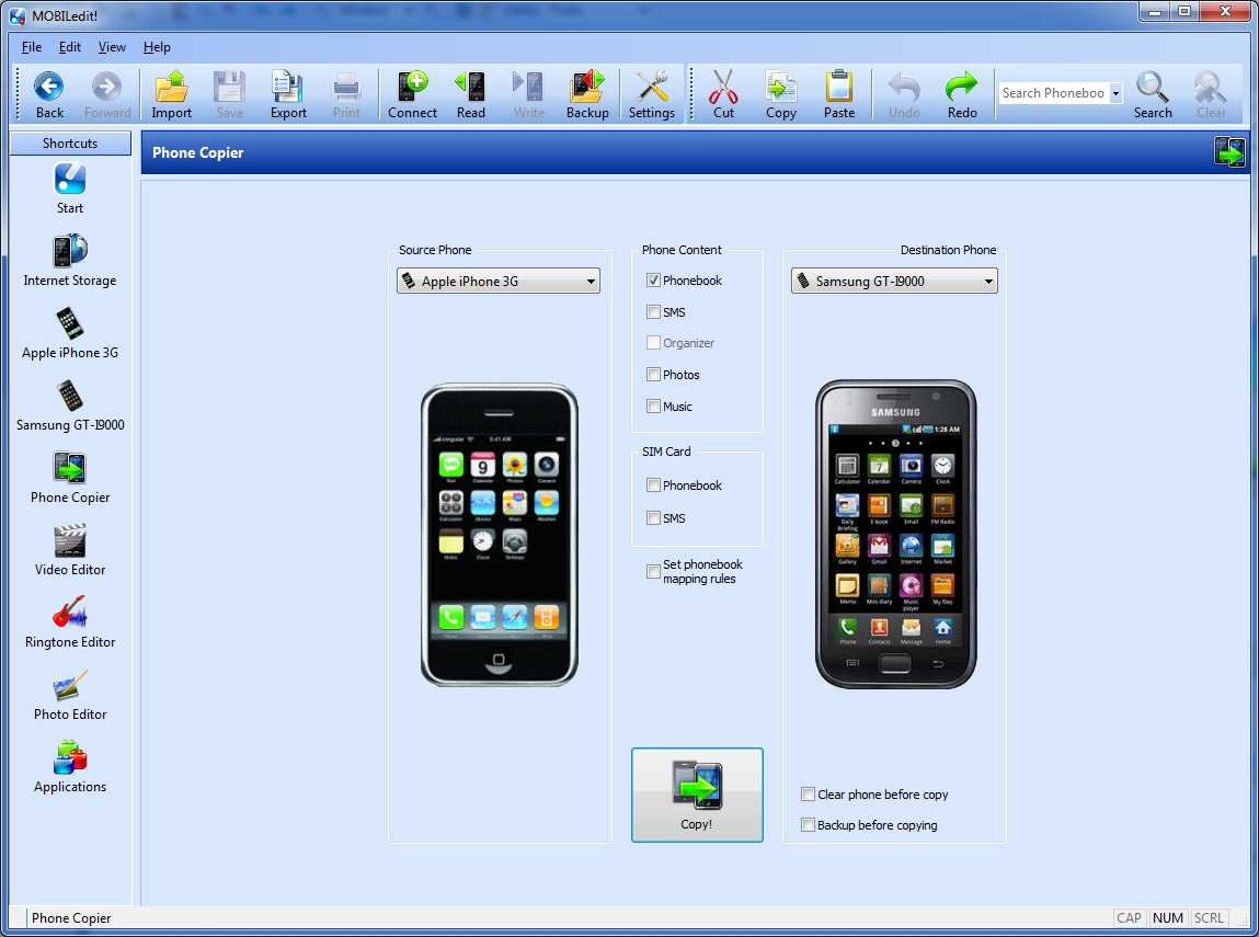 MOBILedit! 9.0.0.21825 software screenshot