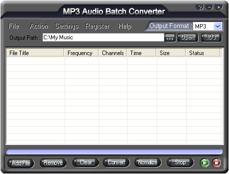 MP3 Audio Batch Converter 3.00.07 software screenshot