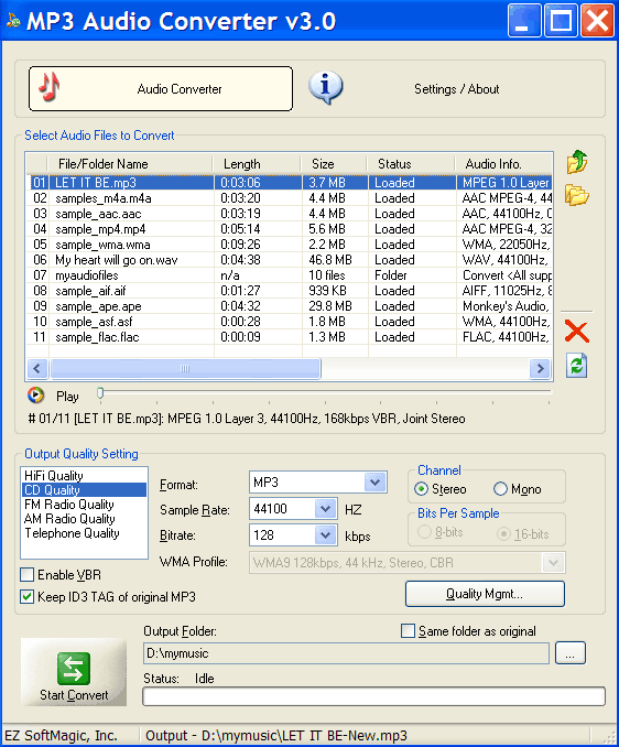 MP3 Audio Converter 4.61 software screenshot