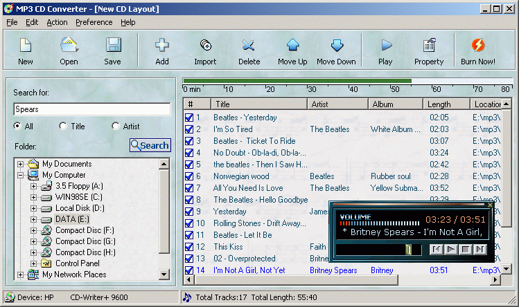 MP3 CD Converter Professional 5.03 software screenshot