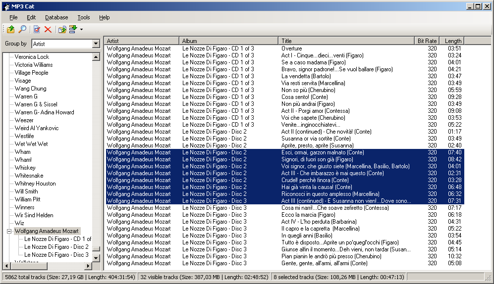 MP3 Cat 2.22 software screenshot