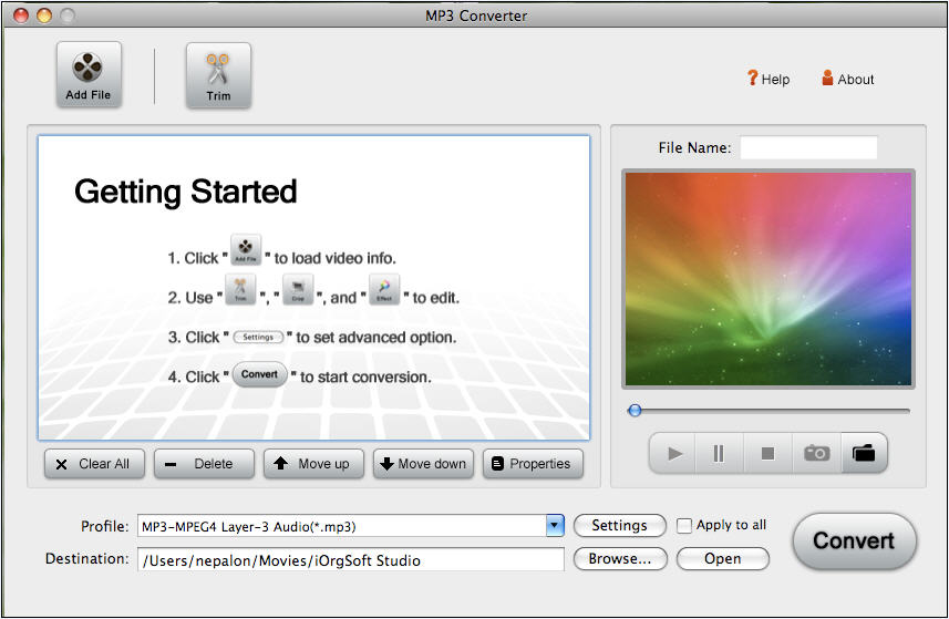 MP3 Converter for Mac 3.2.8 software screenshot