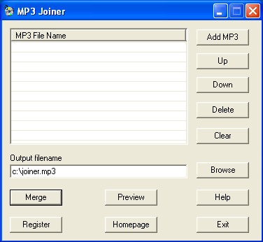 MP3 Joiner 1.2.3.9 software screenshot
