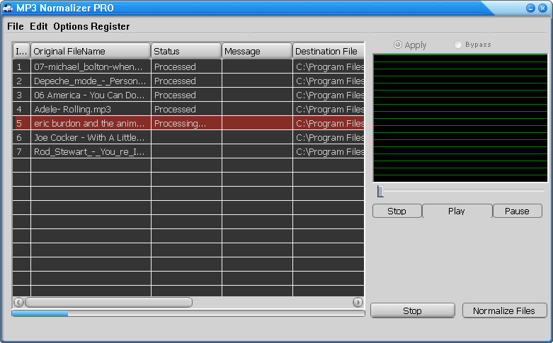 MP3 Normalizer PRO 1.04 software screenshot