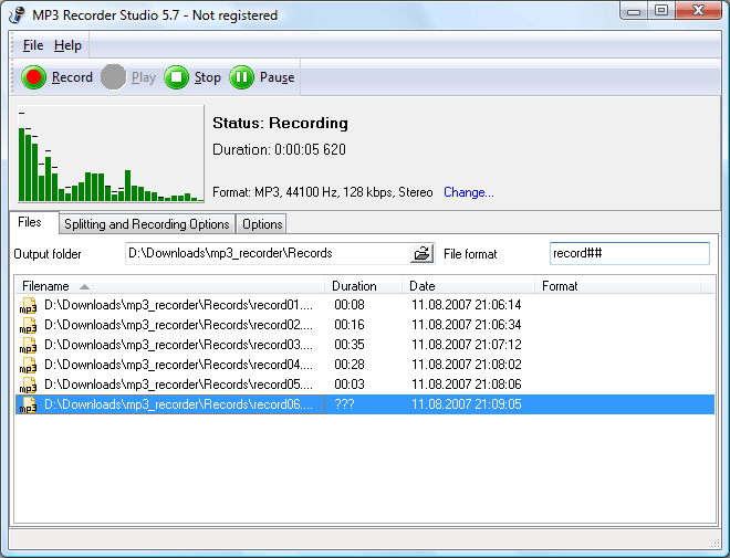 MP3 Recorder Studio 9.0.26 software screenshot