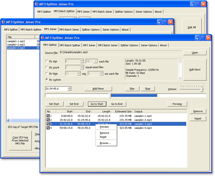 MP3 Splitter Joiner Pro 4.1.0.2568 software screenshot