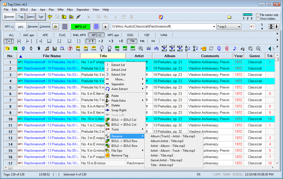 MP3 Tag Clinic 4.3.10.0 software screenshot