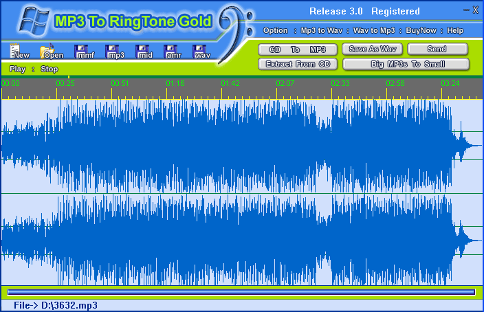 MP3 To Ringtone Gold 8.7 software screenshot