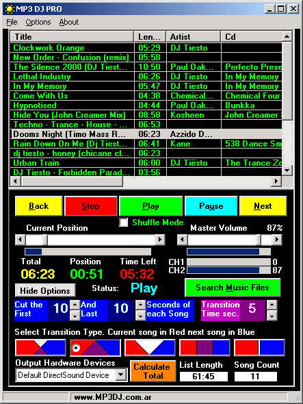 MP3DJ PRO 3.0 software screenshot
