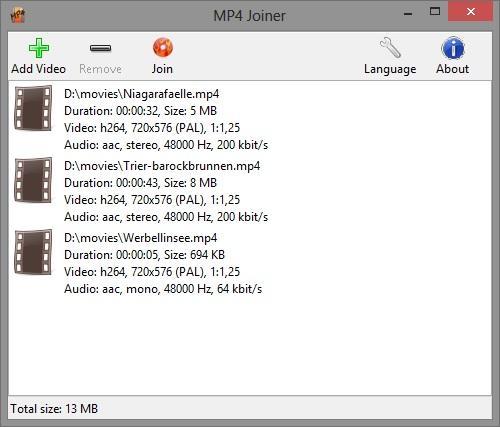 MP4 Joiner 2.0 software screenshot