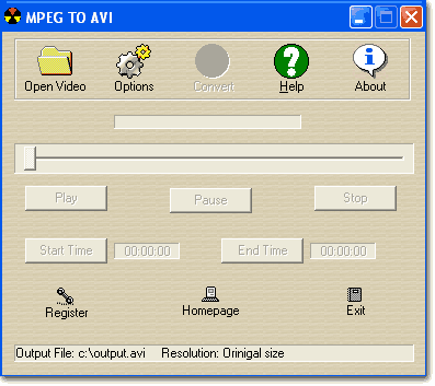 MPEG TO AVI 3.1.1.1 software screenshot