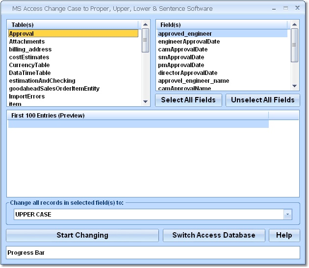 MS Access Change Case to Proper, Upper, Lower & Sentence Software 7.0 software screenshot