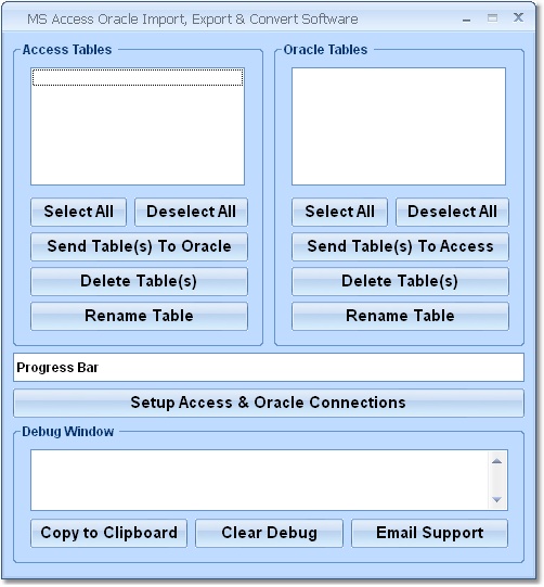 MS Access Oracle Import, Export & Convert Software 7.0 software screenshot
