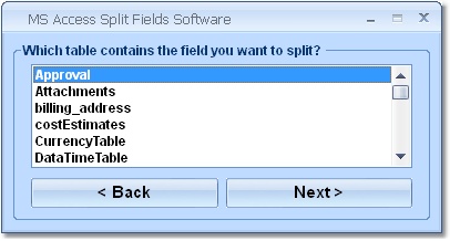 MS Access Split Fields Software 7.0 software screenshot