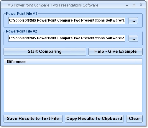 MS PowerPoint Compare Two Presentations Software 7.0 software screenshot