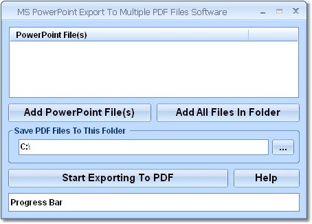 MS PowerPoint Export To Multiple PDF Files Software 7.0 software screenshot