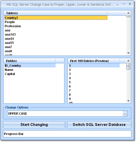 MS SQL Server Change Case to Proper, Upper, Lower & Sentence Software 7.0 software screenshot