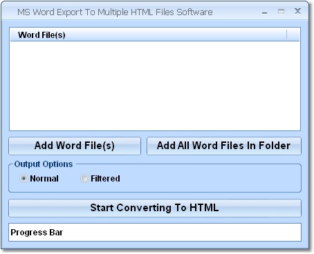 MS Word Export To Multiple HTML Files Software 7.0 software screenshot