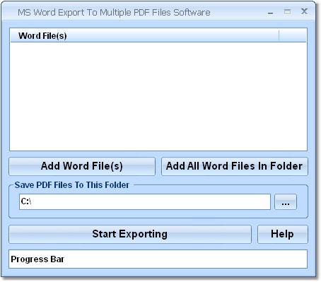 MS Word Export To Multiple PDF Files Software 7.0 software screenshot