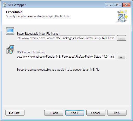 MSI Wrapper 7.1.11.0 software screenshot