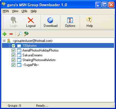 MSN Group Downloader 2.0 software screenshot