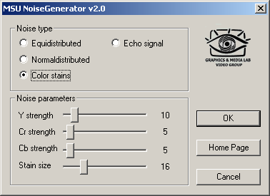 MSU NoiseGenerator VirtualDub plugin 2.1 software screenshot