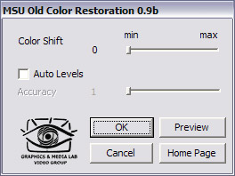 MSU Old Color Restoration for VirtualDub 0.9 software screenshot