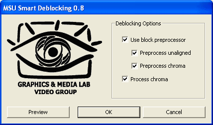 MSU Smart Deblocking VirtualDub plugin 0.8 software screenshot
