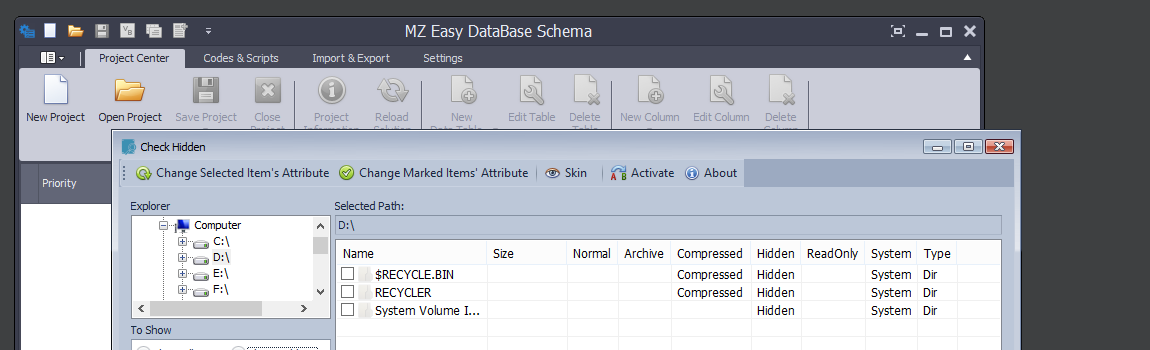 MZ Easy DataBase Schema 1.7 software screenshot