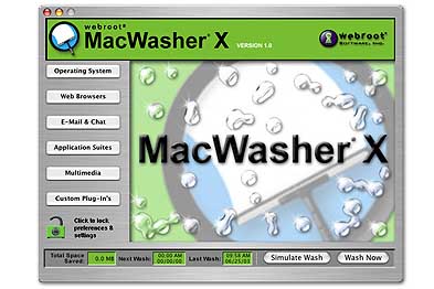 MacWasher X 1.1 software screenshot