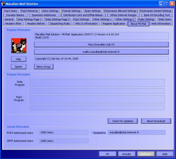 Macallan Mail Solution 5.0.01.012 Build 186 software screenshot